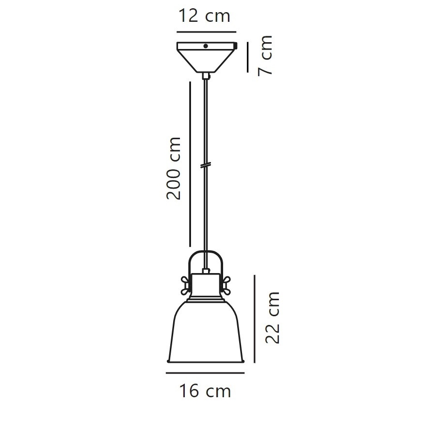 Nordlux - Luster na lanku ADRIAN 1xE27/25W/230V pr. 16 cm šedá