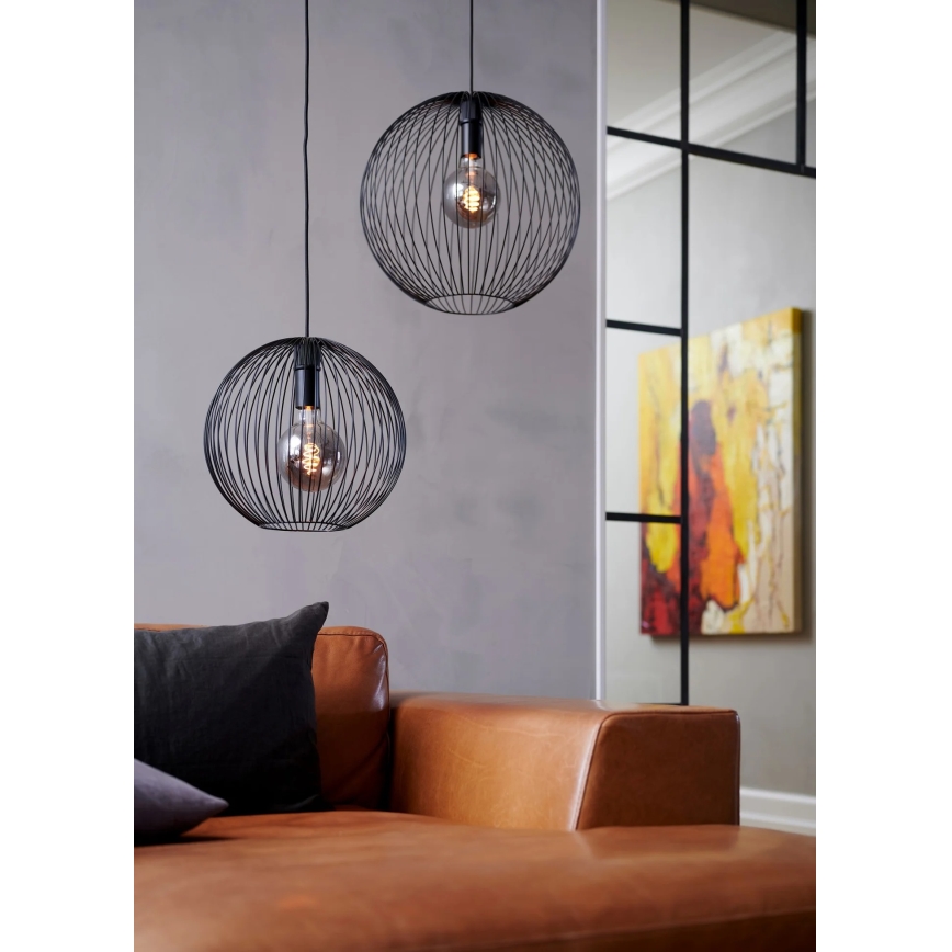 Nordlux - Luster na lanku BERONI 1xE27/60W/230V čierna