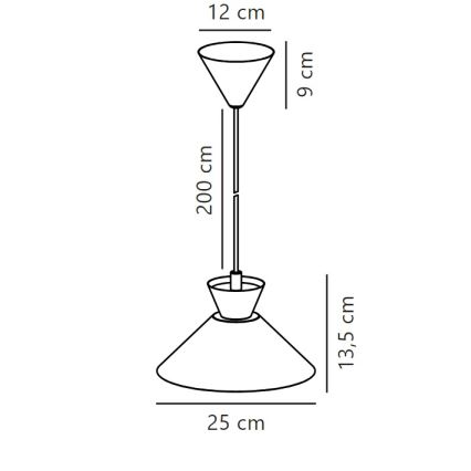 Nordlux - Luster na lanku DIAL 1xE27/40W/230V pr. 25 cm čierna