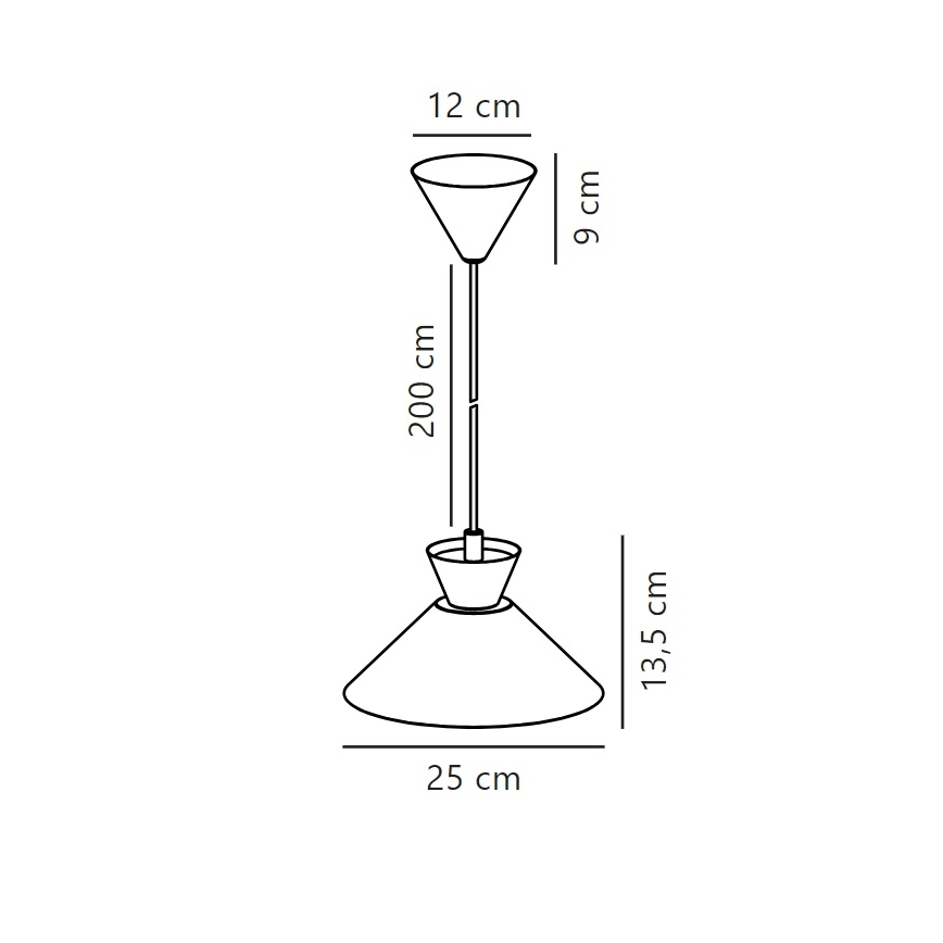 Nordlux - Luster na lanku DIAL 1xE27/40W/230V pr. 25 cm čierna