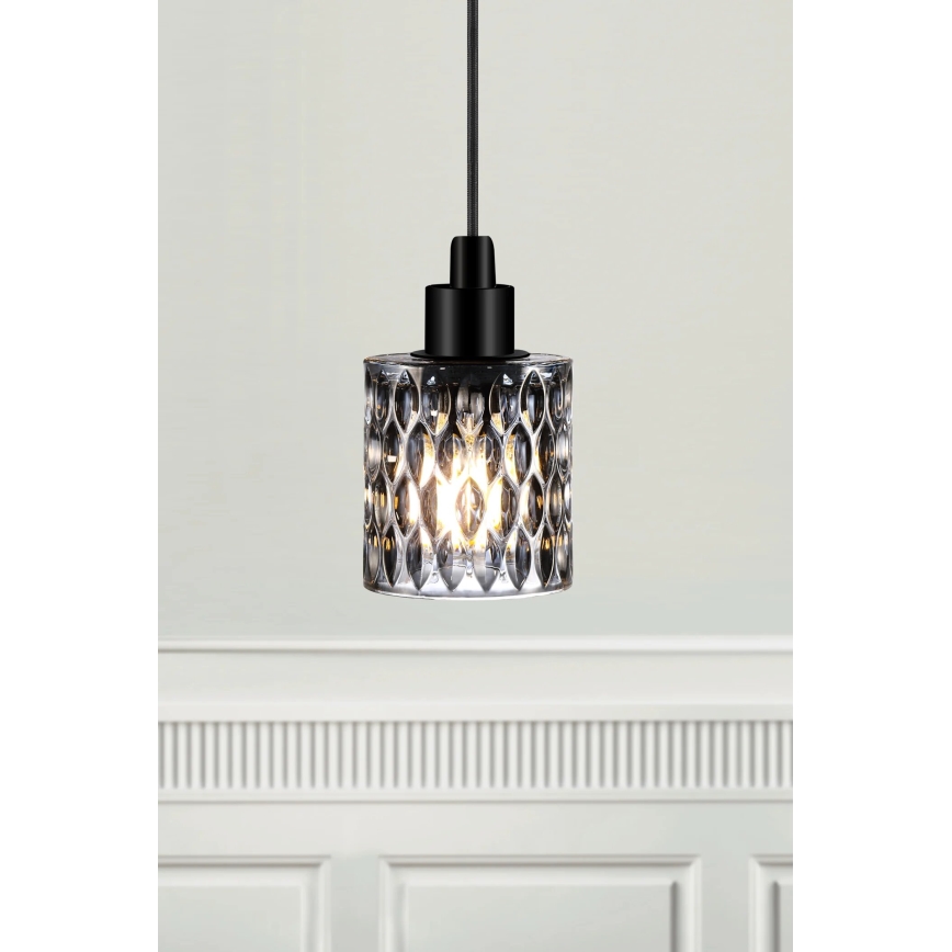 Nordlux - Luster na lanku HOLLYWOOD 1xE27/60W/230V pr. 10,8 cm dymová