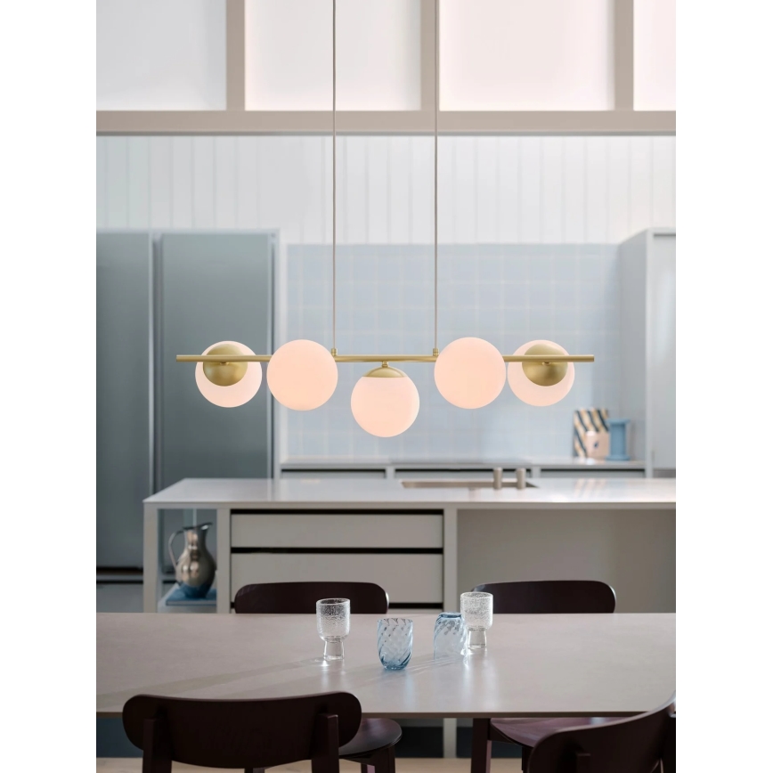 Nordlux - Luster na lanku LILLY 5xE14/10W/230V mosadz