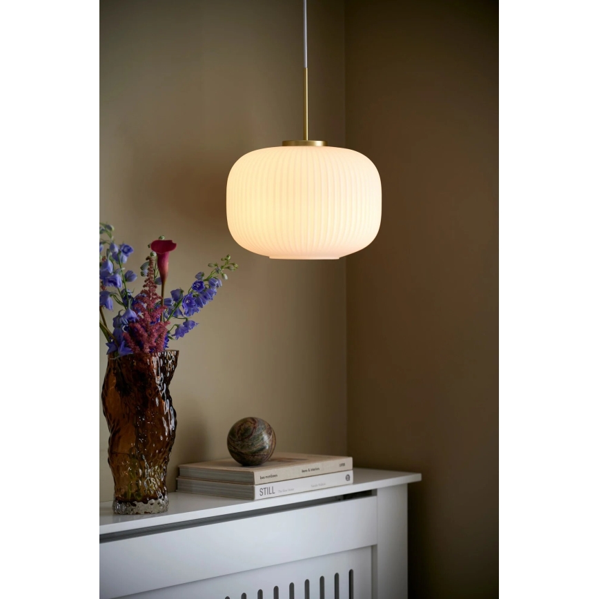 Nordlux - Luster na lanku MILFORD 1xE27/40W/230V pr. 30 cm biela