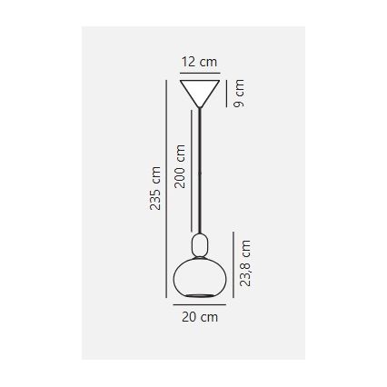 Nordlux - Luster na lanku NOTTI 1xE27/40W/230V šedá