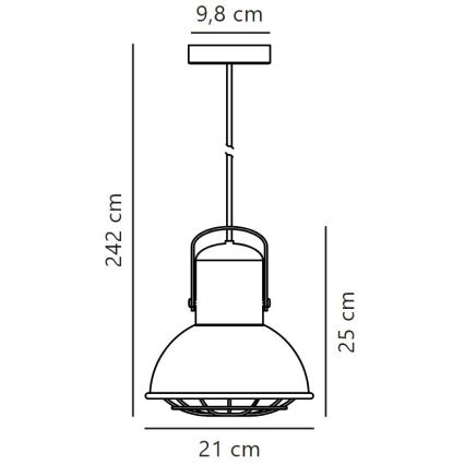 Nordlux - Luster na lanku PORTER 1xE27/60W/230V