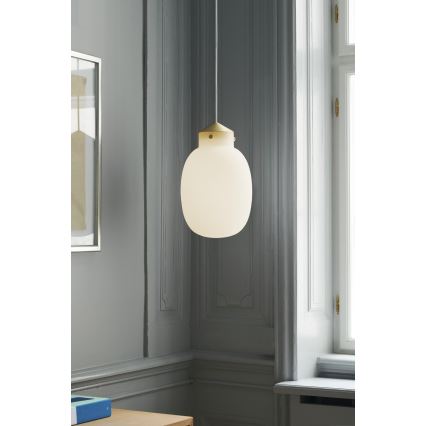 Nordlux - Luster na lanku RAITO 1xE27/25W/230V mosadz/biela