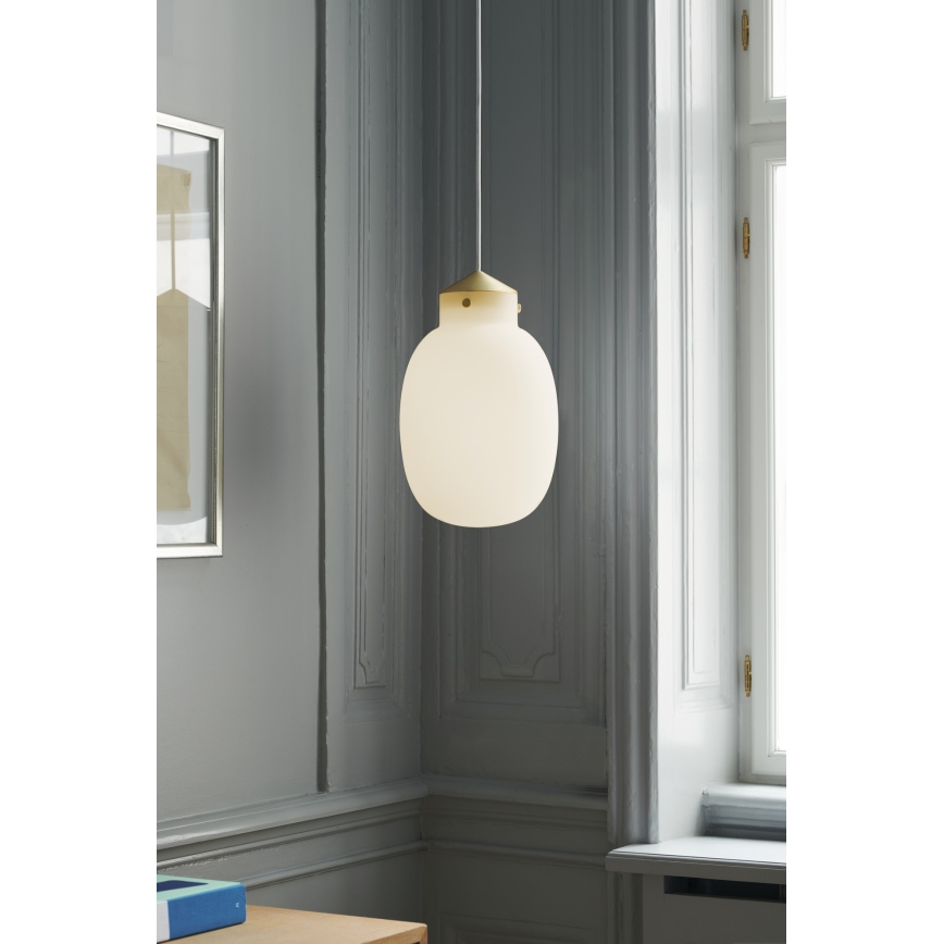 Nordlux - Luster na lanku RAITO 1xE27/25W/230V mosadz/biela
