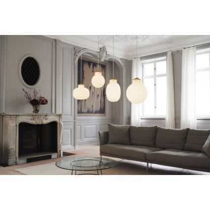 Nordlux - Luster na lanku RAITO 1xE27/25W/230V mosadz/biela