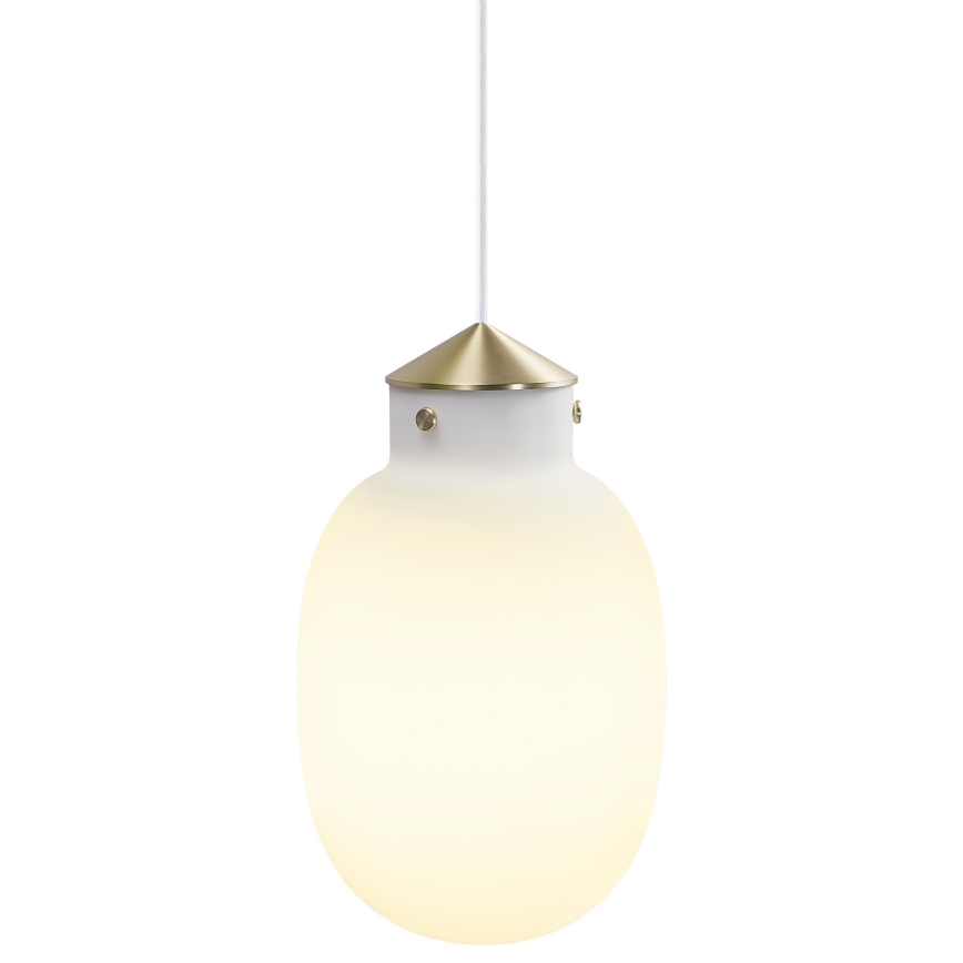 Nordlux - Luster na lanku RAITO 1xE27/25W/230V mosadz/biela