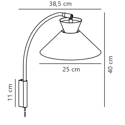 Nordlux - Nástenná lampa DIAL 1xE27/40W/230V čierna