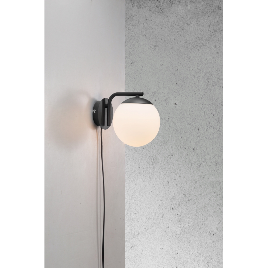 Nordlux - Nástenná lampa GRANT 1xE14/40W/230V čierna