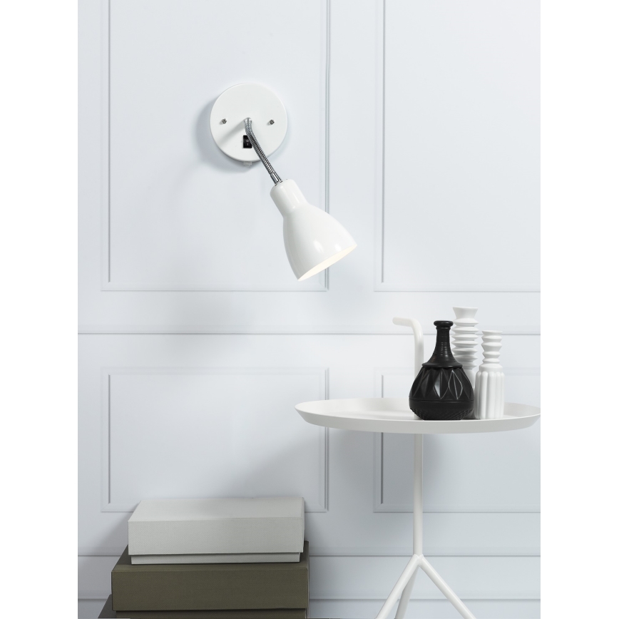 Nordlux - Nástenné flexibilné bodové svietidlo CYCLONE 1xE14/15W/230V biela