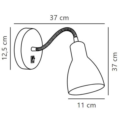 Nordlux - Nástenné flexibilné bodové svietidlo CYCLONE 1xE14/15W/230V biela
