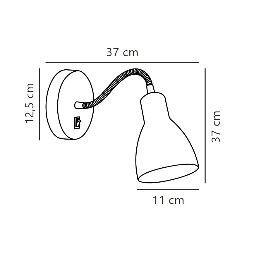 Nordlux - Nástenné flexibilné bodové svietidlo CYCLONE 1xE14/15W/230V biela