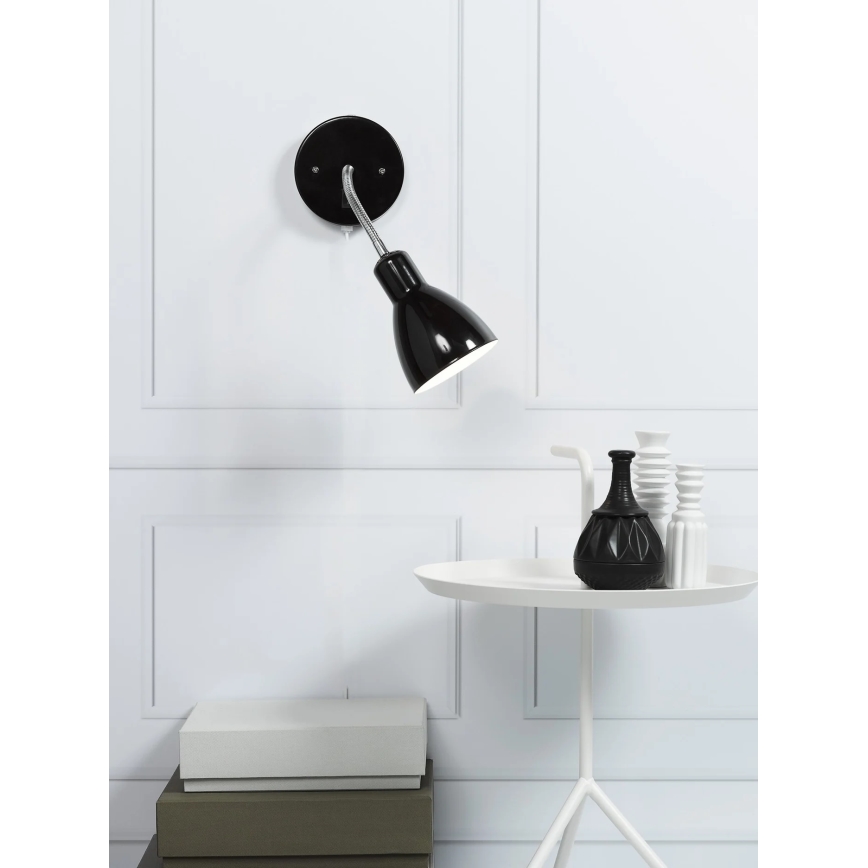 Nordlux - Nástenné flexibilné bodové svietidlo CYCLONE 1xE14/15W/230V čierna