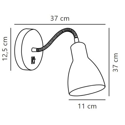Nordlux - Nástenné flexibilné bodové svietidlo CYCLONE 1xE14/15W/230V čierna