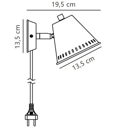 Nordlux - Nástenné bodové svietidlo PINE 1xGU10/15W/230V