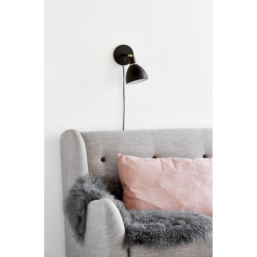 Nordlux - Nástenné svietidlo RAY 1xE14/25W/230V čierne