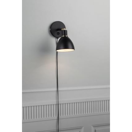Nordlux - Nástenné svietidlo RAY 1xE14/25W/230V čierne