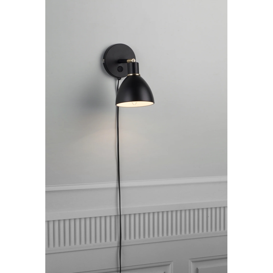 Nordlux - Nástenné svietidlo RAY 1xE14/25W/230V čierne