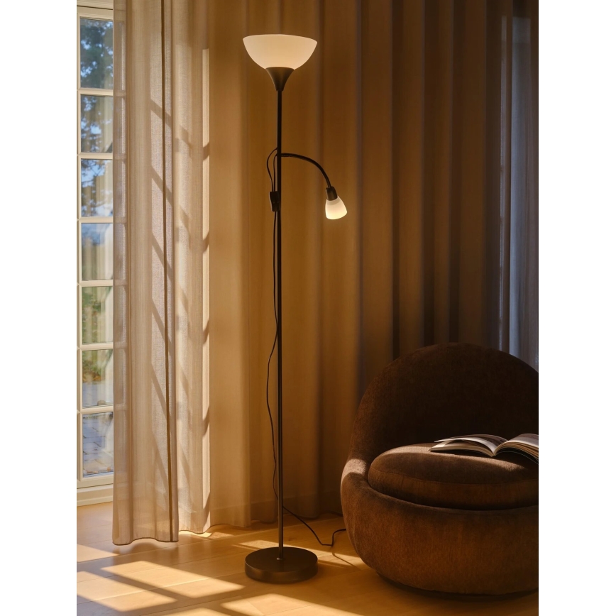 Nordlux - Stojacia lampa LAURIA 1xE27/40W/230V + 1xE14/15W čierna