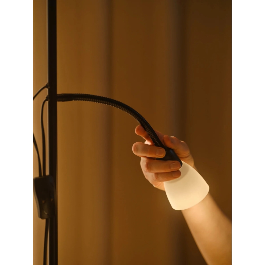 Nordlux - Stojacia lampa LAURIA 1xE27/40W/230V + 1xE14/15W čierna