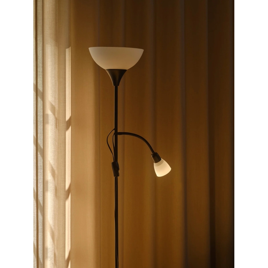 Nordlux - Stojacia lampa LAURIA 1xE27/40W/230V + 1xE14/15W čierna