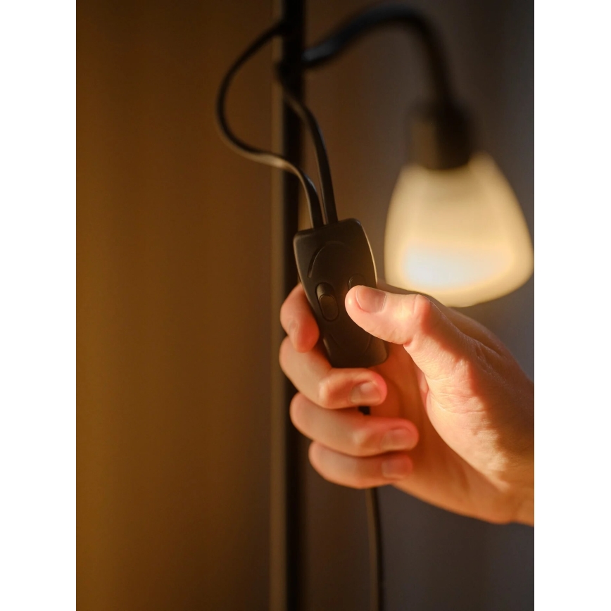Nordlux - Stojacia lampa LAURIA 1xE27/40W/230V + 1xE14/15W čierna