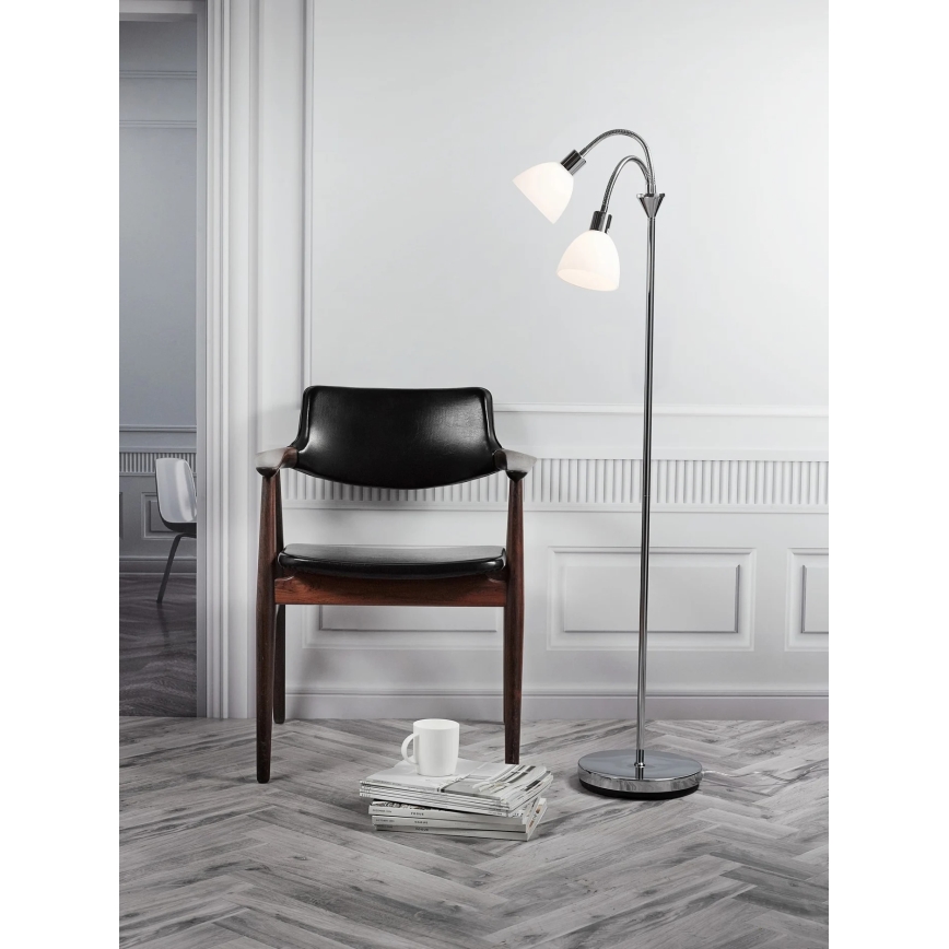 Nordlux - Stojacia lampa RAY 2xE14/25W/230V lesklý chróm