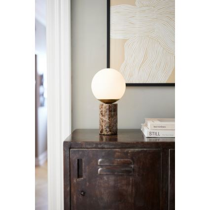 Nordlux - Stolná lampa LILLY 1xE14/25W/230V mramor/hnedá