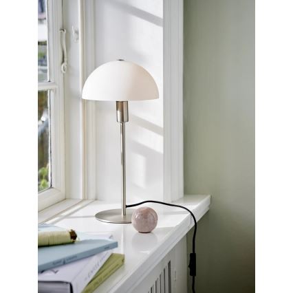 Nordlux - Stolová lampa ELLEN 1xE14/40W/230V matný chróm/biela