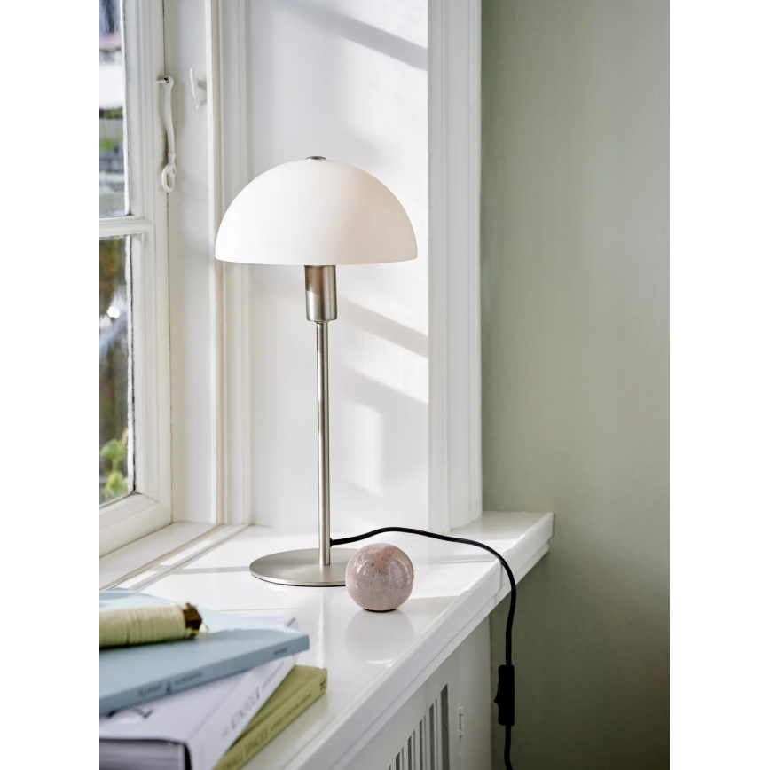 Nordlux - Stolová lampa ELLEN 1xE14/40W/230V matný chróm/biela