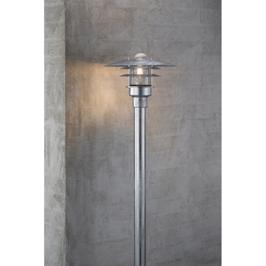 Nordlux - Vonkajšia lampa LONSTRUP 1xE27/60W/230V IP44 matný chróm 116 cm