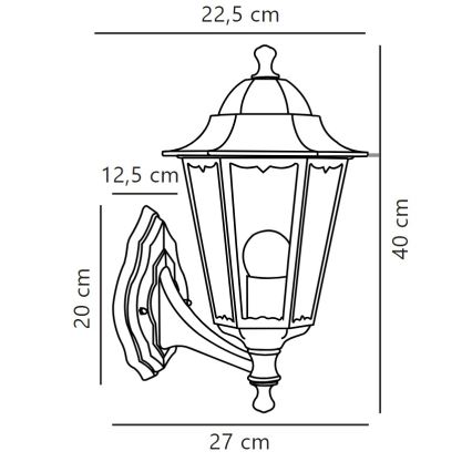 Nordlux - Vonkajšia nástenná lampa CARDIFF 1xE27/60W/230V IP44