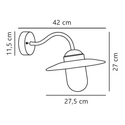 Nordlux - Vonkajšia nástenná lampa LUXEMBOURG 1xE27/60W/230V IP54 čierna