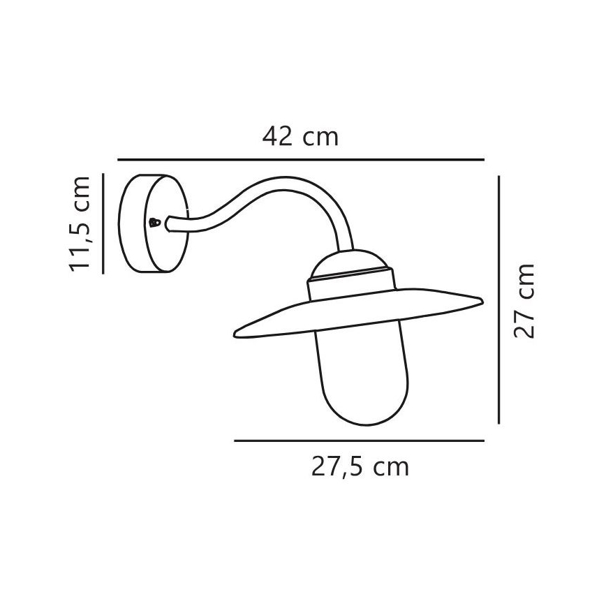 Nordlux - Vonkajšia nástenná lampa LUXEMBOURG 1xE27/60W/230V IP54 čierna