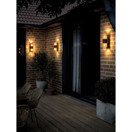 Nordlux - Vonkajšie nástenné svietidlo ALUDRA 2xE27/15W/230V IP54 hnedá