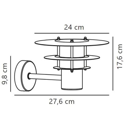 Nordlux - Vonkajšie nástenné svietidlo BASTIA 1xE14/12W/230V IP54 matný chróm