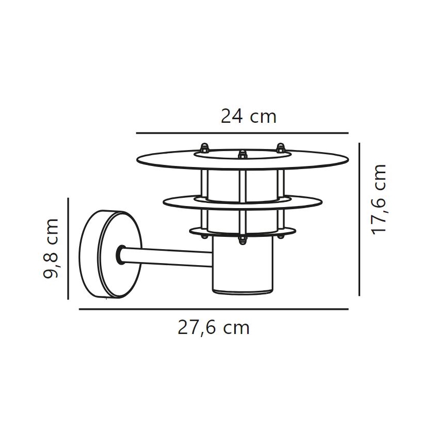 Nordlux - Vonkajšie nástenné svietidlo BASTIA 1xE14/12W/230V IP54 matný chróm