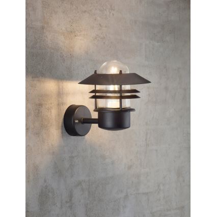 Nordlux - Vonkajšie nástenné svietidlo BLOKHUS 1xE27/60W/230V IP54 čierna