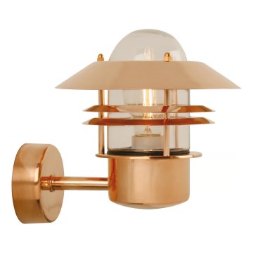 Nordlux - Vonkajšie nástenné svietidlo BLOKHUS 1xE27/60W/230V IP54 medená