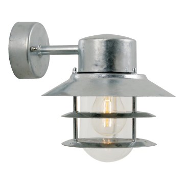 Nordlux - Vonkajšie nástenné svietidlo BLOKHUS 1xE27/60W/230V IP54 strieborná