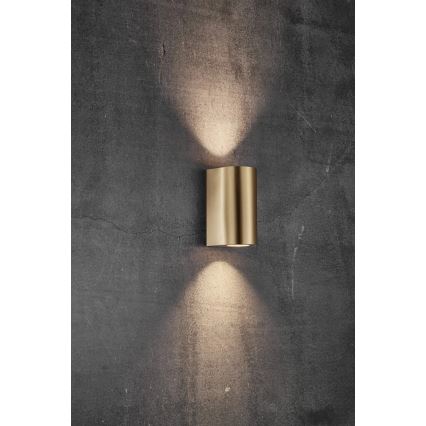 Nordlux - Vonkajšie nástenné svietidlo CANTO 2xGU10/28W/230V IP44 mosadz