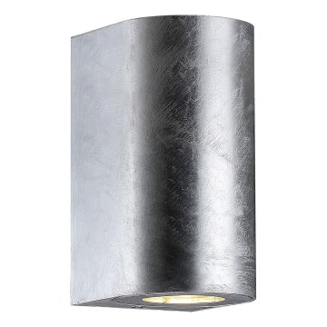 Nordlux - Vonkajšie nástenné svietidlo CANTO 2xGU10/28W/230V IP44 strieborné