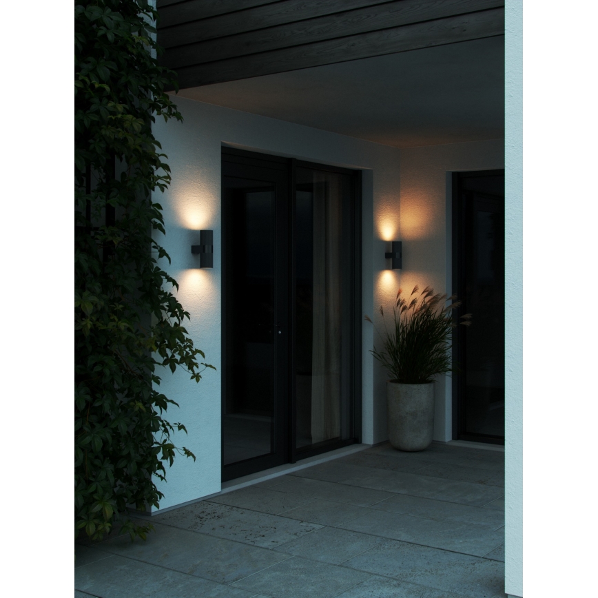 Nordlux - Vonkajšie nástenné svietidlo KYKLOP 2xGU10/25W/230V IP54 čierna