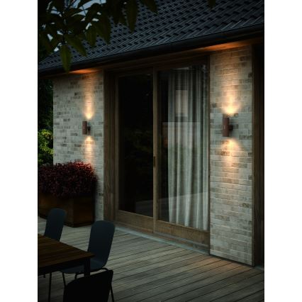 Nordlux - Vonkajšie nástenné svietidlo KYKLOP 2xGU10/25W/230V IP54 hnedá