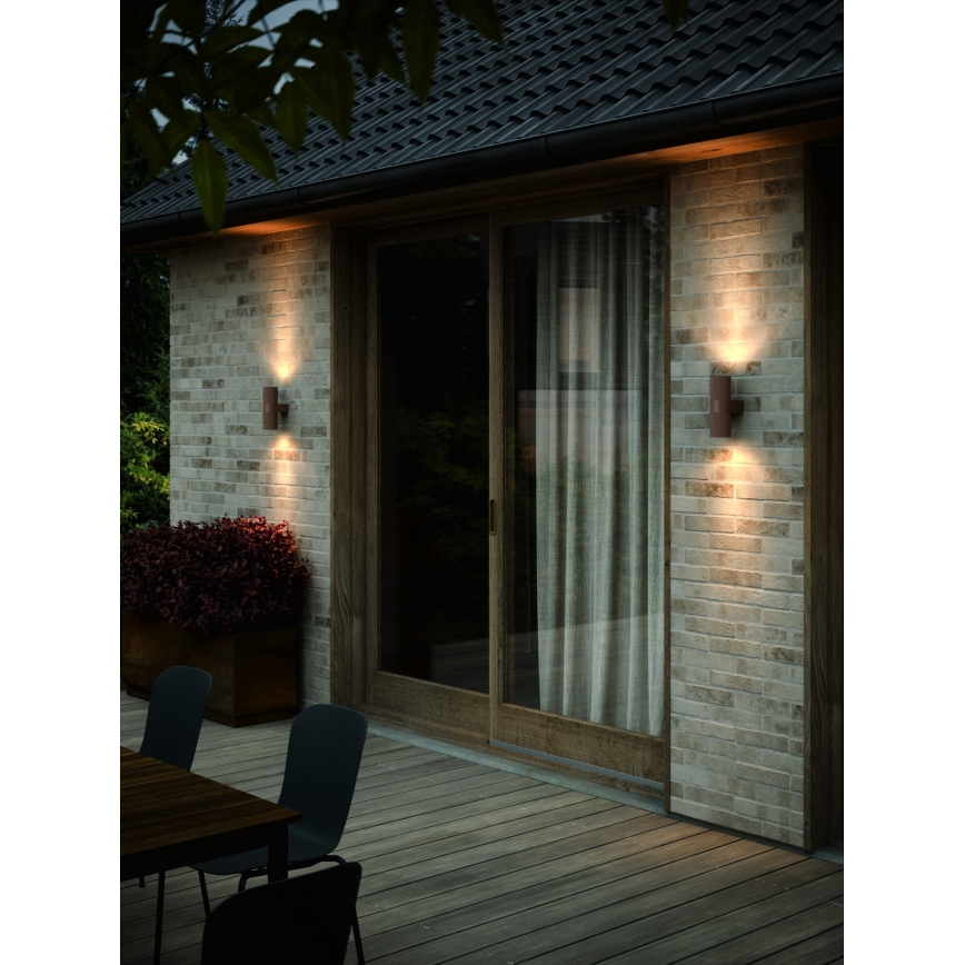 Nordlux - Vonkajšie nástenné svietidlo KYKLOP 2xGU10/25W/230V IP54 hnedá