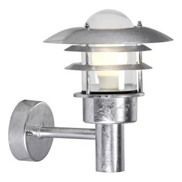 Nordlux - Vonkajšie nástenné svietidlo LONSTRUP 1xE27/60W/230V IP44 strieborná