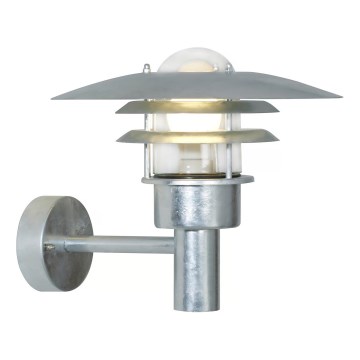 Nordlux - Vonkajšie nástenné svietidlo LONSTRUP 1xE27/60W/230V IP44 strieborná