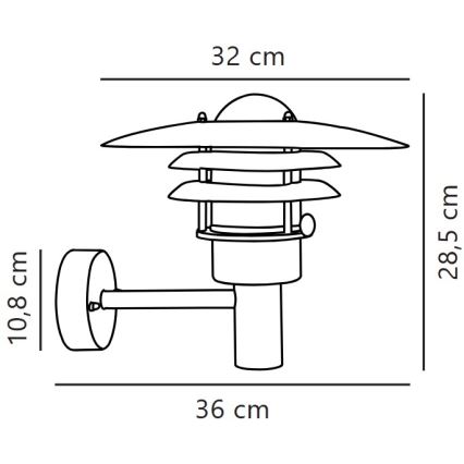 Nordlux - Vonkajšie nástenné svietidlo LONSTRUP 1xE27/60W/230V IP44 strieborná
